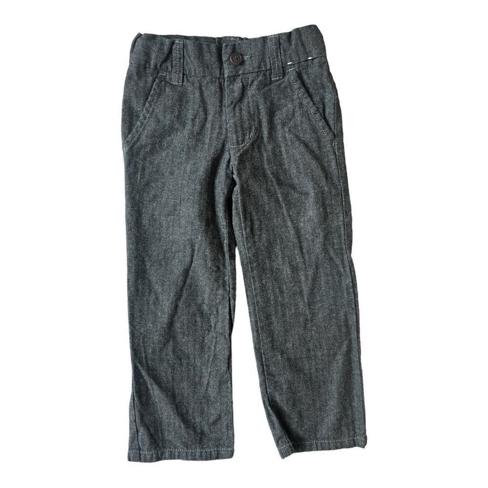Toddler Boys Gymboree Gray Herringbone Print Dress Pants - Sz 3T
